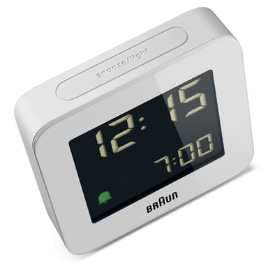 Braun digital vekkerklokke hvit BC09W