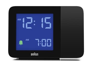Braun radiostyrt projeksjons vekkerklokke. Lyser klokken på vegg/tak sort BC15B-DCF