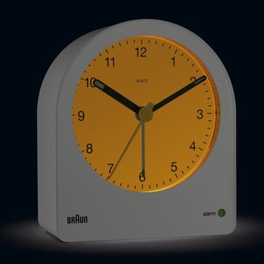 Braun vekkerklokke med snooze og baklys hvit BC22W