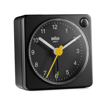Braun firkantet vekkerklokke sort BC02XB