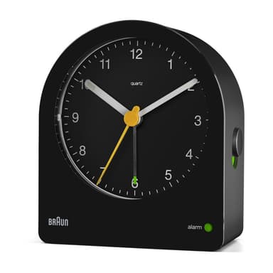Braun vekkerklokke med snooze og baklys sort BC22B