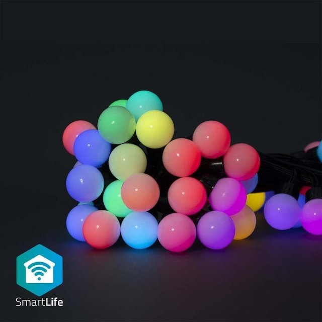 Nedis SmartLife Dekorative Lys | Party Lights | Wi-Fi | RGB | 48 LED s | 10.8 m | Android™ / IOS | Pære diameter: 30 mm