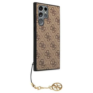 Guess 4G Charms Collection deksel Samsung Galaxy S23 Ultra - Brun