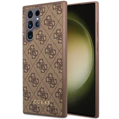 Guess Hardcase 4G metal gold logo Samsung Galaxy S23 Ultra - Brun