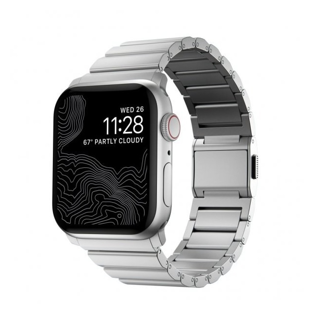 NOMAD Apple Watch 42/44/45mm/Apple Watch Ultra Armbånd Aluminum Band Silver