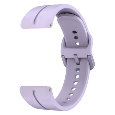Klokkebånd silikon Lilla 20 mm Samsung Galaxy Watch 4 40 44mm/4 Classic 46 42 mm 2021, Garmin Vivoactive 3 Music/Forerunner 645/245 Music/Venu/Venu Sq, Amazfit GTS/GTR 42mm