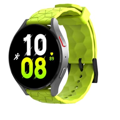 Fotball mønster klokkerem silikon Grønn gul 20 mm Samsung Galaxy Watch 4 40 44mm/4 Classic 46 42 mm 2021, Garmin Vivoactive 3 Music/Forerunner 645/245 Music/Venu/Venu Sq, Amazfit GTS/GTR 42mm