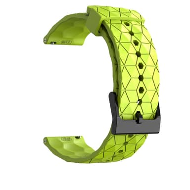 Fotball mønster klokkerem silikon Grønn gul 20 mm Samsung Galaxy Watch 4 40 44mm/4 Classic 46 42 mm 2021, Garmin Vivoactive 3 Music/Forerunner 645/245 Music/Venu/Venu Sq, Amazfit GTS/GTR 42mm