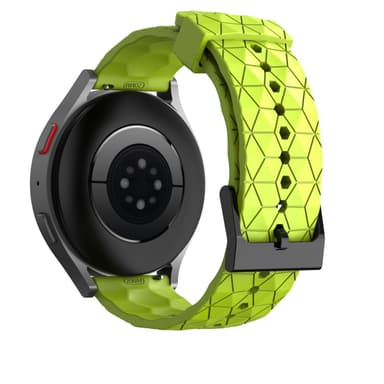 Fotball mønster klokkerem silikon Grønn gul 20 mm Samsung Galaxy Watch 4 40 44mm/4 Classic 46 42 mm 2021, Garmin Vivoactive 3 Music/Forerunner 645/245 Music/Venu/Venu Sq, Amazfit GTS/GTR 42mm