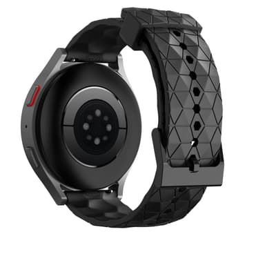Fotball mønster klokkerem silikon Sort 20 mm Samsung Galaxy Watch 4 40 44mm/4 Classic 46 42 mm 2021, Garmin Vivoactive 3 Music/Forerunner 645/245 Music/Venu/Venu Sq, Amazfit GTS/GTR 42mm