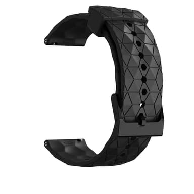 Fotball mønster klokkerem silikon Sort 20 mm Samsung Galaxy Watch 4 40 44mm/4 Classic 46 42 mm 2021, Garmin Vivoactive 3 Music/Forerunner 645/245 Music/Venu/Venu Sq, Amazfit GTS/GTR 42mm