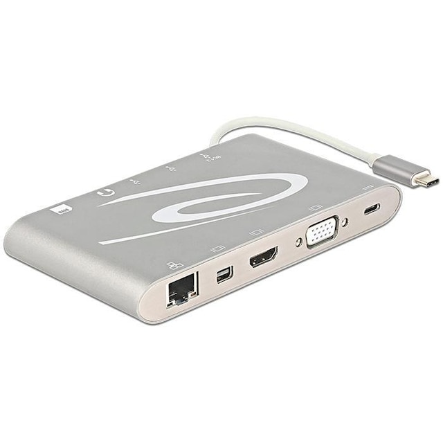 DeLock 87298 USB Type-C 3.1 dokkingstasjon 4K, sølvgrå
