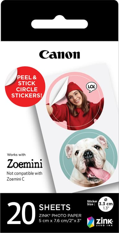 Canon ZINK 1,3" fotopapir (20-pakk)