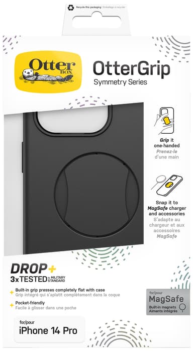 Otterbox OtterGrip Symmetry MagSafe iPhone 14 Pro deksel (sort)