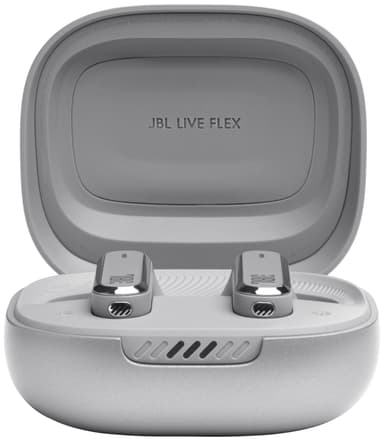 JBL Live Flex helt trådløse in-ear hodetelefoner (sølv)