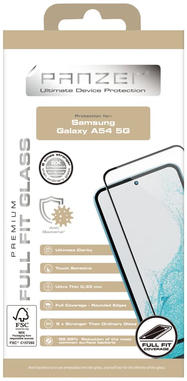 Panzer Full-Fit skjermbeskytter Samsung Galaxy A54 (sort)
