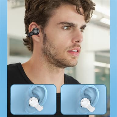 Ørefrie / beinledningshodetelefoner Bluetooth 5.2 Hvit