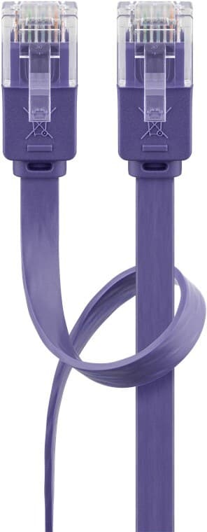 CAT 6 flat patch-kabel, U/UTP, fiolett