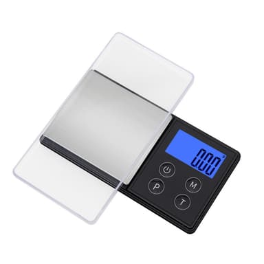 Oppladbar digitalvekt 200 g / 0,01 g Sort