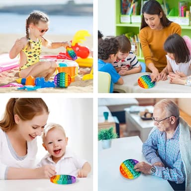 Pop it Fidget Toy runde regnbuefarger