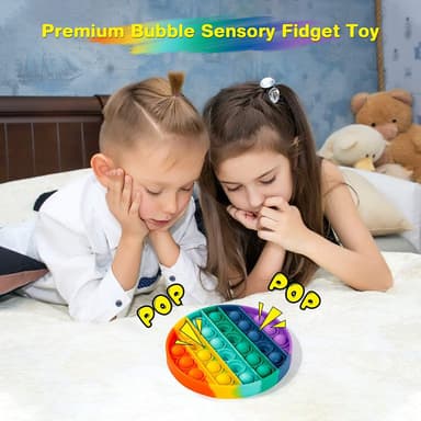 Pop it Fidget Toy runde regnbuefarger