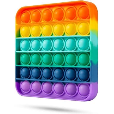 Pop it Fidget Toy square Rainbow farger