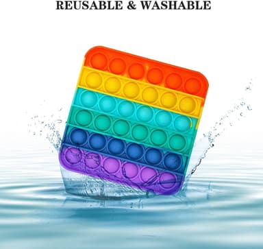 Pop it Fidget Toy square Rainbow farger