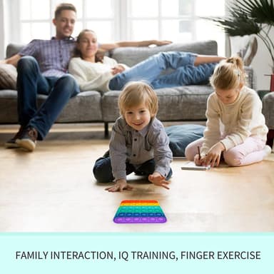Pop it Fidget Toy square Rainbow farger