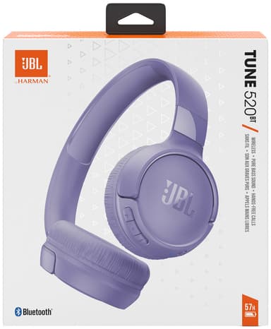 JBL Tune 520BT trådløse on-ear hodetelefoner (lilla)