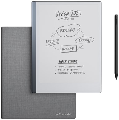 reMarkable 2 Den digitale notatboken Marker Plus Book Folio grå
