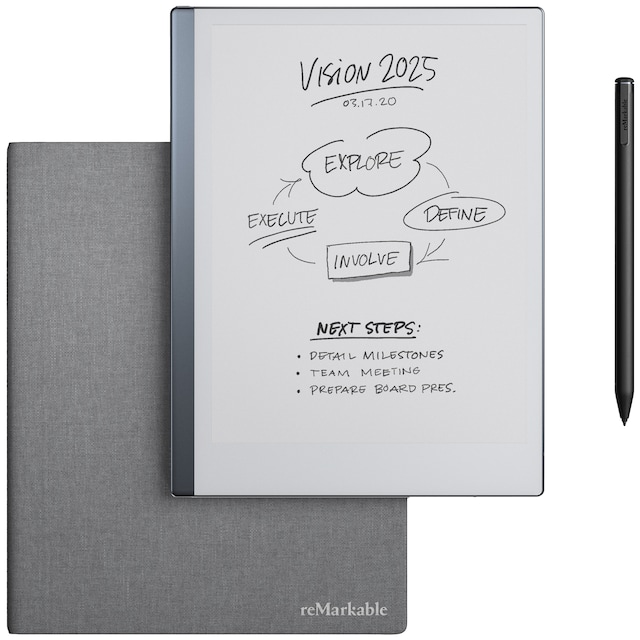 reMarkable 2 – Den digitale notatboken – Marker Plus – Book Folio grå