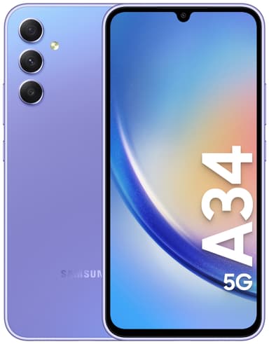 Samsung Galaxy A34 5G smarttelefon 6/128GB (lilla)