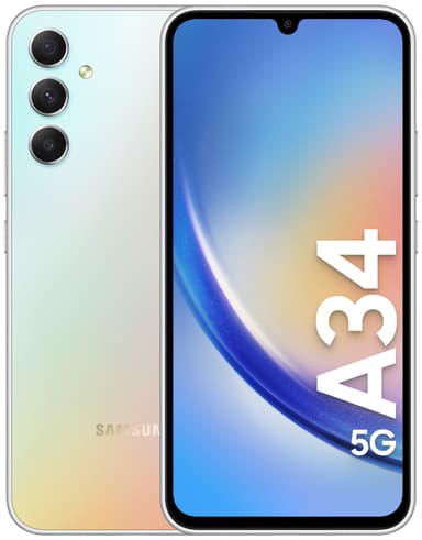 Samsung Galaxy A34 5G smarttelefon 8/256GB (sølv)