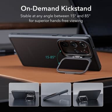 ESR Samsung Galaxy S23 Ultra Deksel Classic Kickstand Frostad Svart