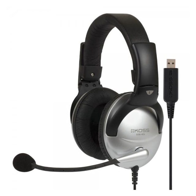 Koss Headset SB45 USB On-Ear Sølv/Svart