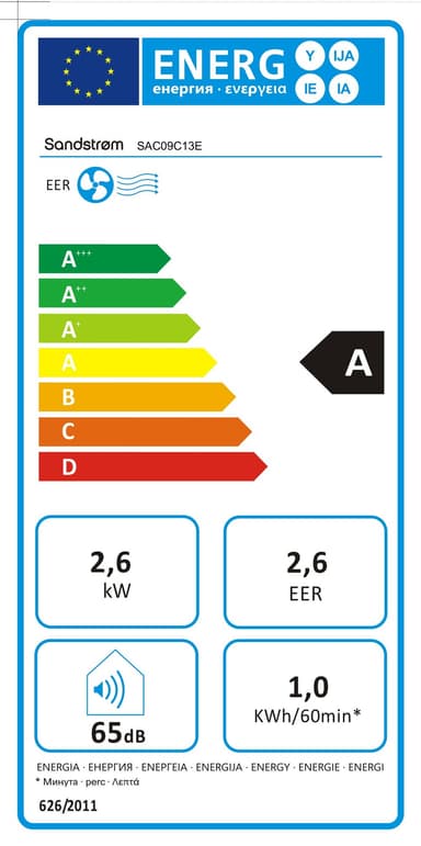 Sandstrøm portabel aircondition SAC09C13E