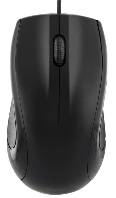 DELTACO wired optical mouse, 3 buttons with a scroll, 1200 DPI, black