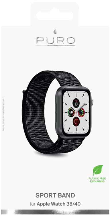 Puro Apple Watch 38-41mm nylonreim (sort)