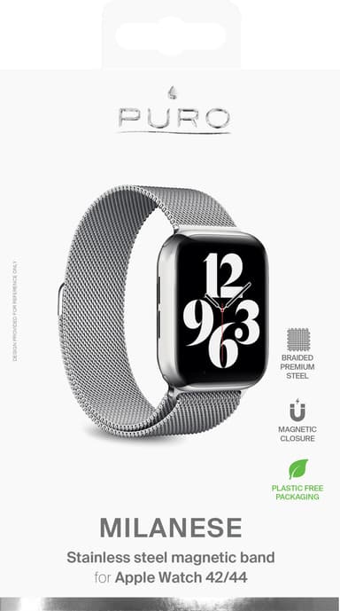 Puro Apple Watch 42-49mm Milanese reim (sølv)