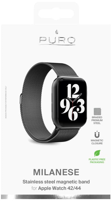 Puro Apple Watch 42-49mm Milanese reim (sort)