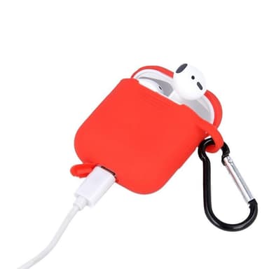 Airpods Beskyttelsesveske med krok, rød