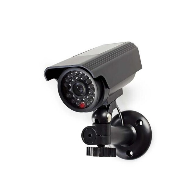 Nedis Dummy Security Camera | Kule | IP44 | Batteri drevet / Solar Powered | Utendørs | Inkludert veggoppheng | Sort