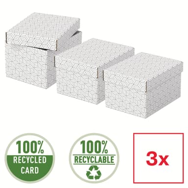 Esselte Home Small oppbevaringsbokser og gaveesker, pakke med 3
