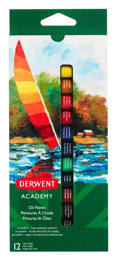 Derwent Academy Oljemaling 12ml 12 stk