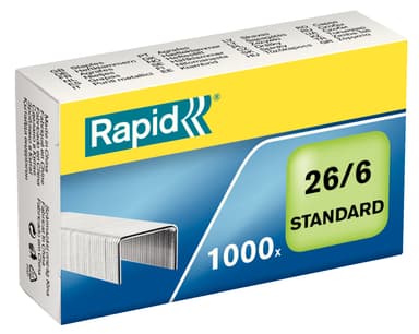 Heftestift Rapid Standard 26/6 Galvanisert Eske/1000