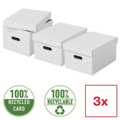 Esselte Home Medium oppbevaringsboks, pakke med 3