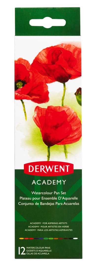 Derwent Academy Watercolor maleskrin 12 stk