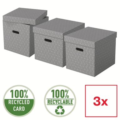 Esselte Home Cube oppbevaringboks, pakke med 3