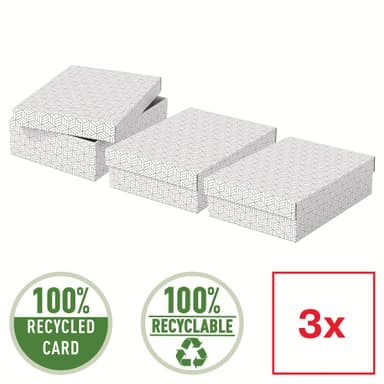Esselte Home Medium oppbevaringsboks og gaveeske, pakke med 3