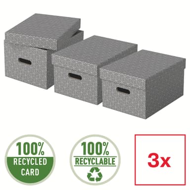 Esselte Home Medium oppbevaringsboks, pakke med 3